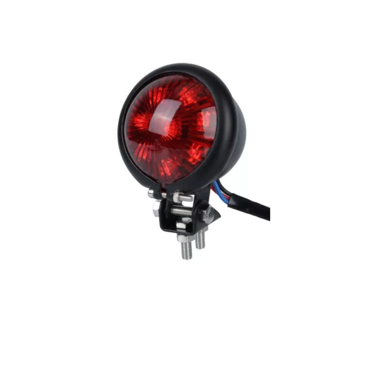 Stop Porta Placa Led Luz De Freno Universal Moto Lente Negro