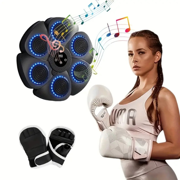 Máquina de boxeo musical con 9 niveles de velocidad, Juego de Boxeo Montado En La Pared con Guantes de Boxeo, equipo de entrenamiento de agilidad para adultos y niños