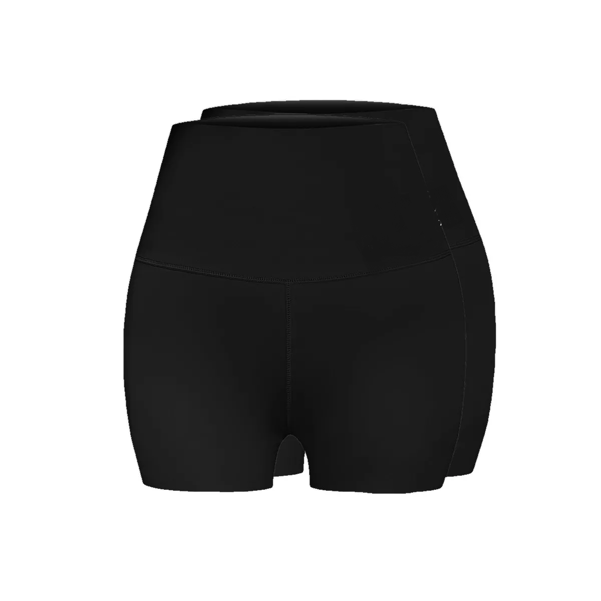  2 Pcs Pantalones Cortos De Gimnasio Licra Fit Negro Talla:M35kg-50kg