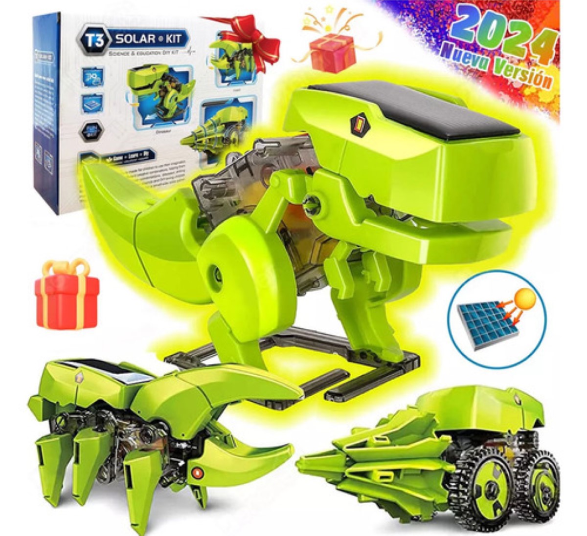 Dinosaurio Robot Solar Juguetes VERDE