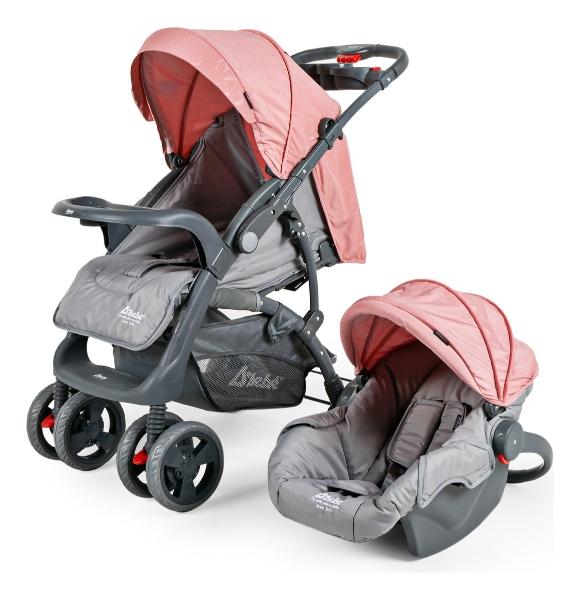 Carriola D Bebé Elite Reversible Travel System Con Portabebé Rosa