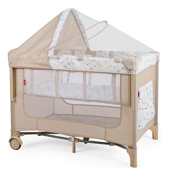 Cuna Corral Colecho D Bebé Love & Care Con Mosquitero Beige