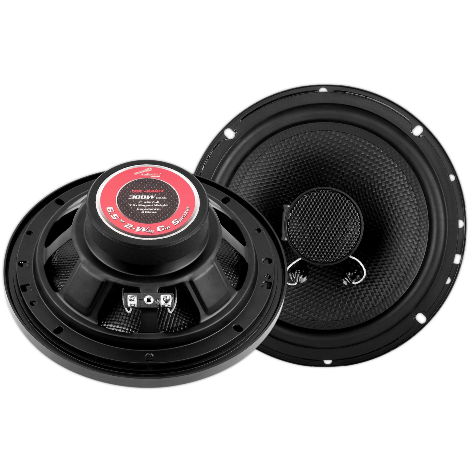 Bocinas Coaxiales 6.5 Audiopipe CSE-1602T 300W Fibra Carbono