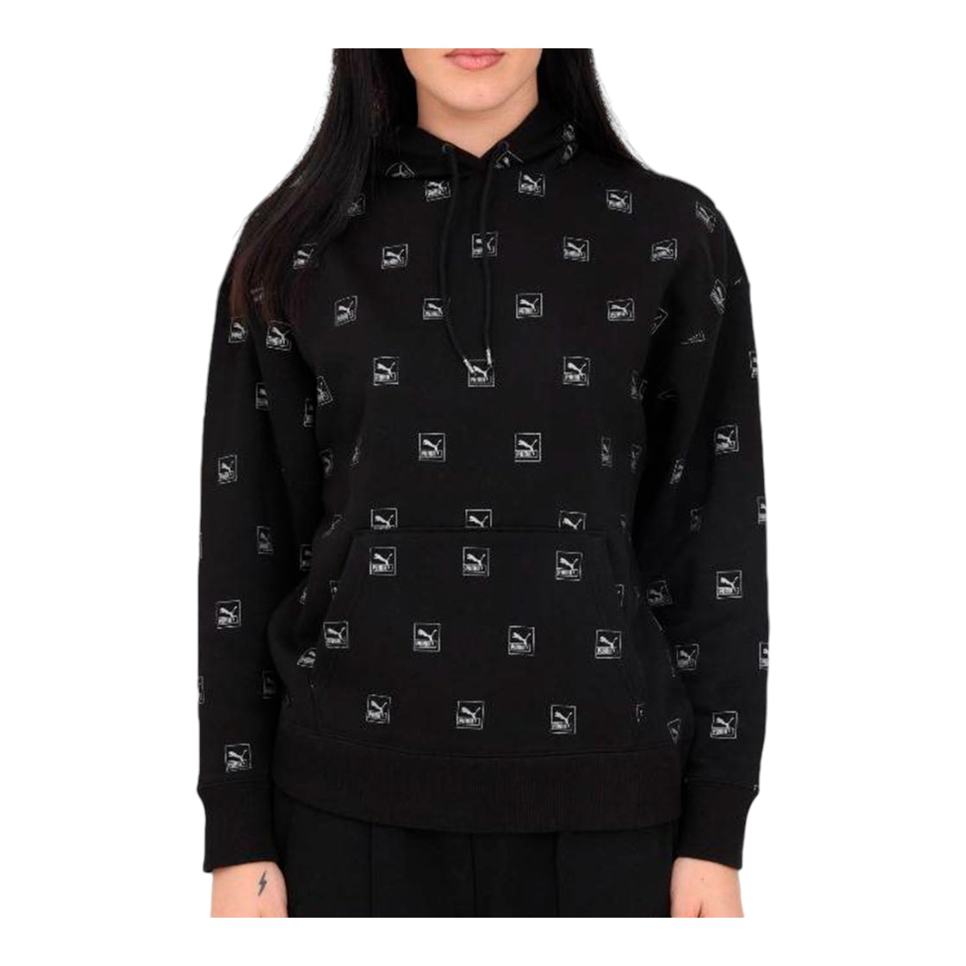 SUDADERA PUMA MUJER NEGRO PUMA BRAND LOVE AOP HOODIE FL 53570601