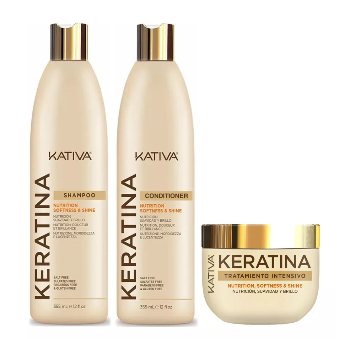 Kativa Keratina Kit Shampoo Acondicionador y Tratamiento