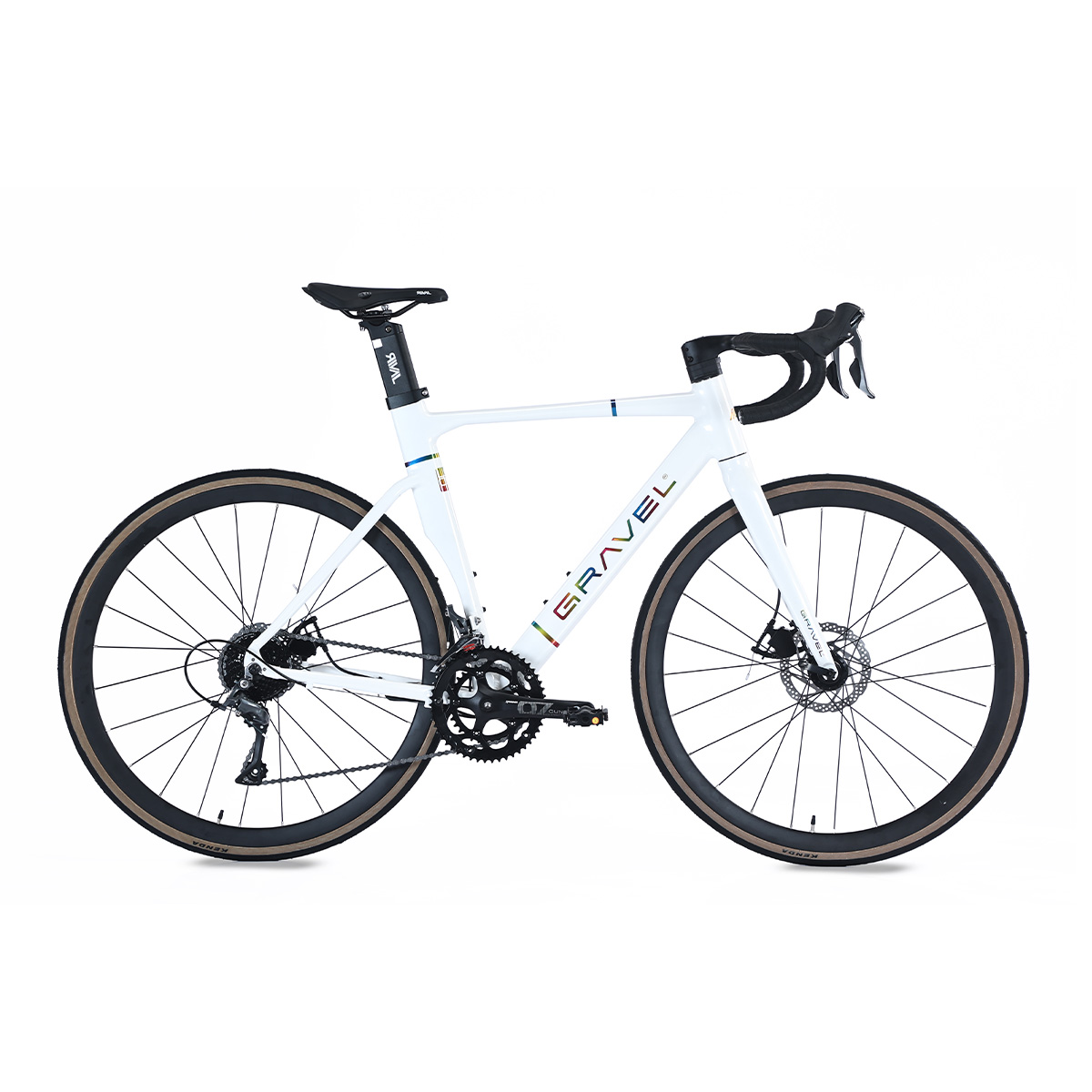 Bicicleta Gravel De Ruta LOOP R700*C, 16V, SHIMANO CLARIS Blanco Cuadro 56cm L