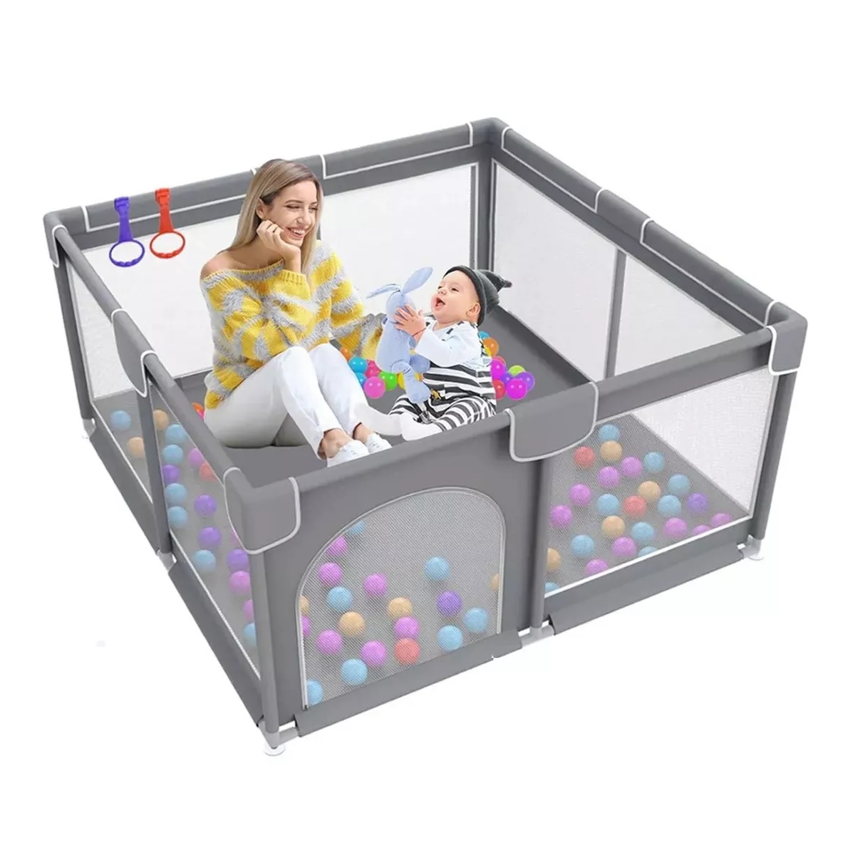 Corral Para Bebe Corralito De Juegos Plegable Infantil(con 30 Pelotas