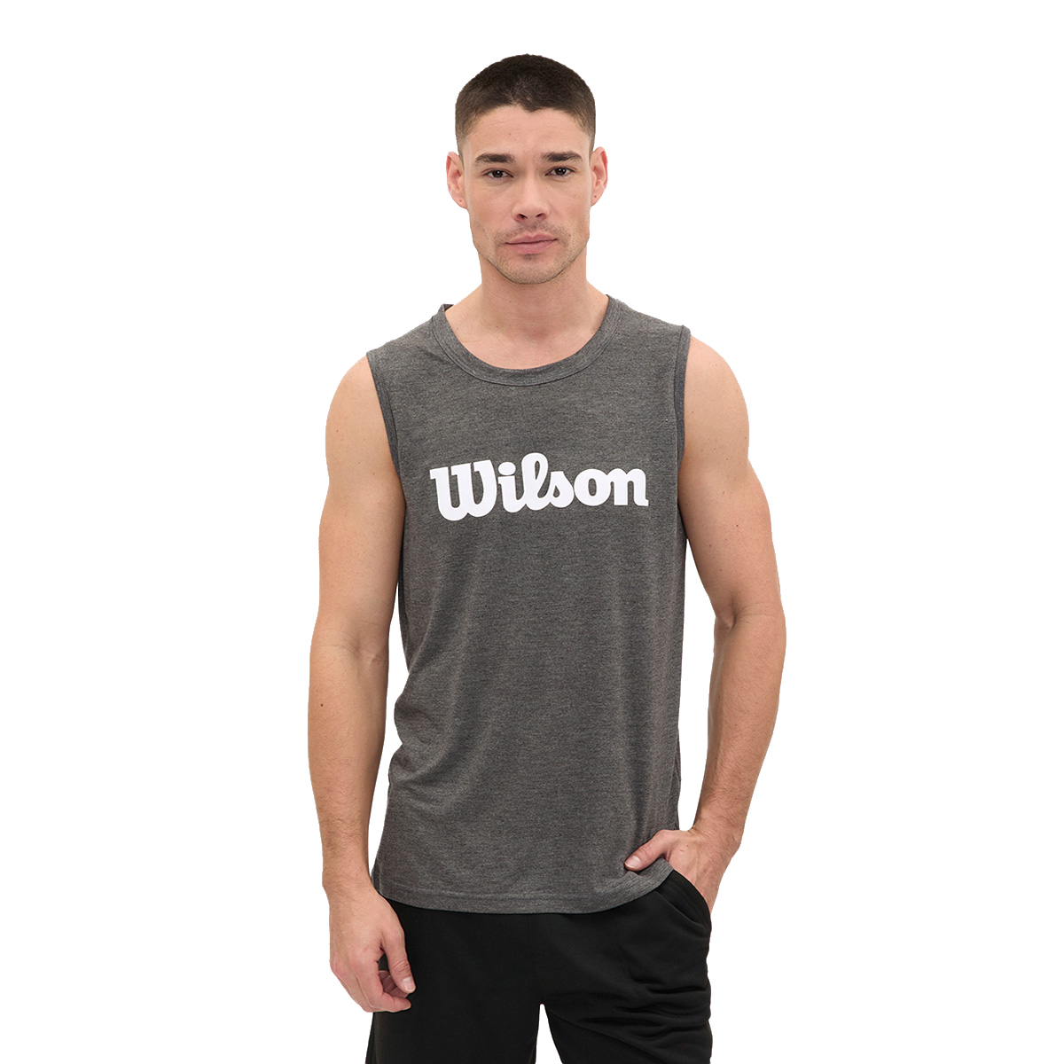 Playera Wilson Polyspun Sin Manga Estampada para Hombre 