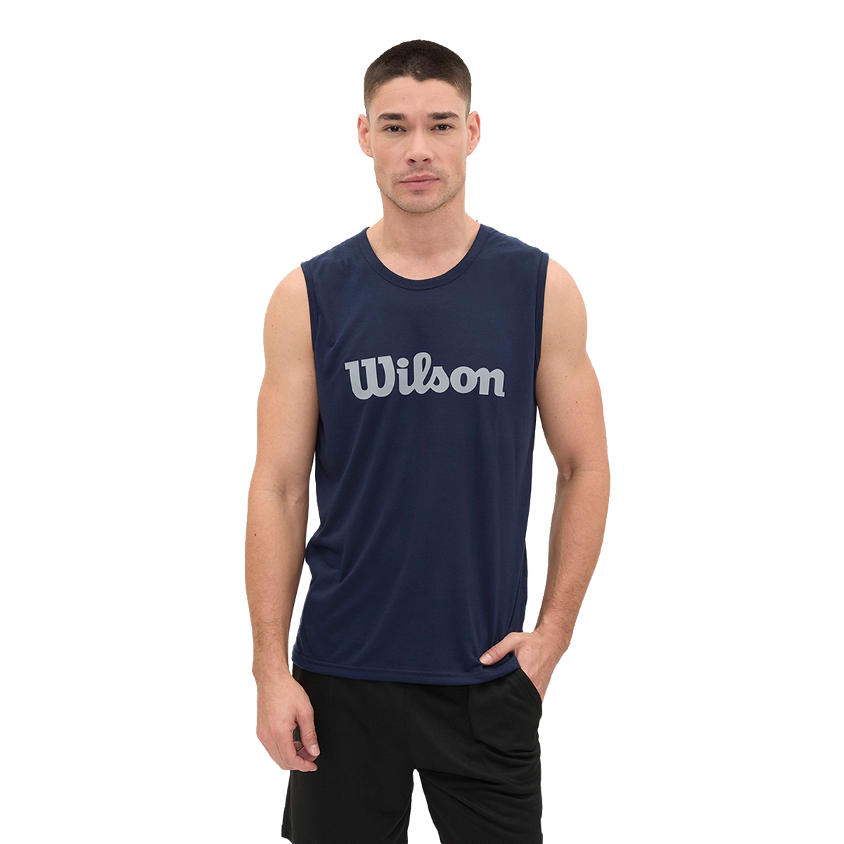 Playera Wilson Polyspun Sin Manga Estampada para Hombre 