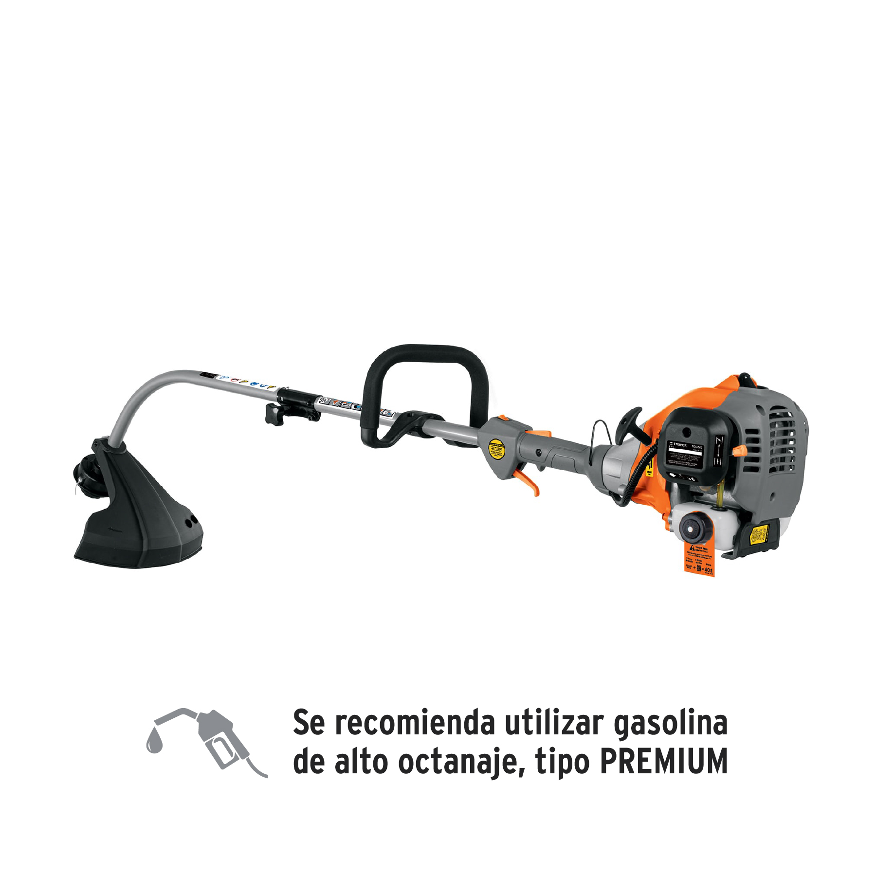 Desbrozadora a gasolina 26cc mango tipo D, 17 pul. corte, curva  Ir a página del catálogo