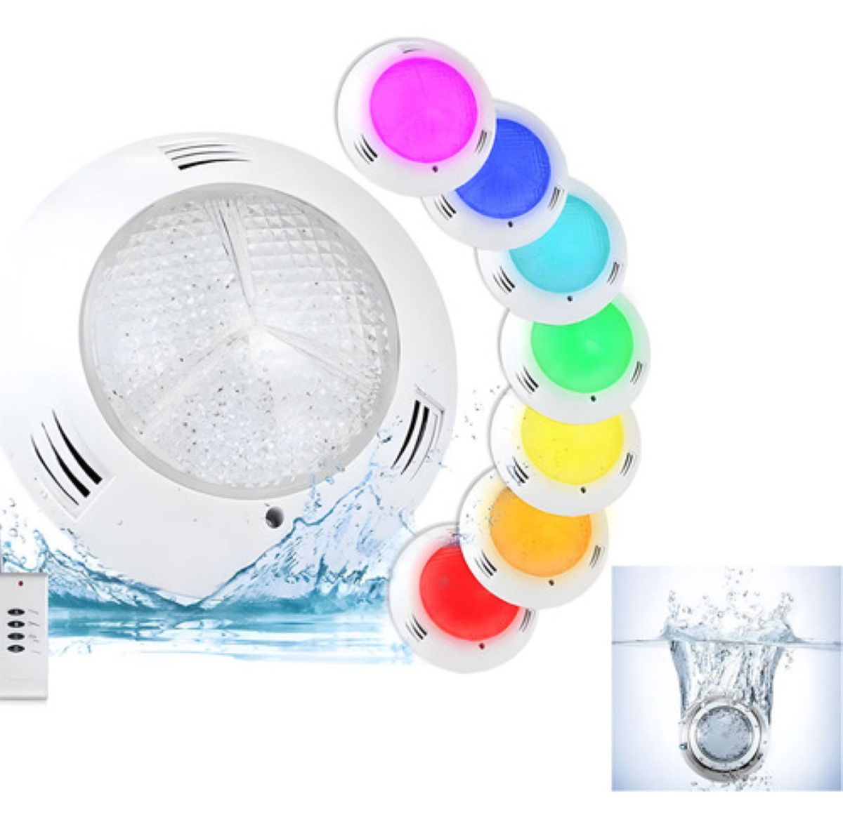 Lampara Para Alberca Control Remoto Rgb Multicolor 35w BLANCO