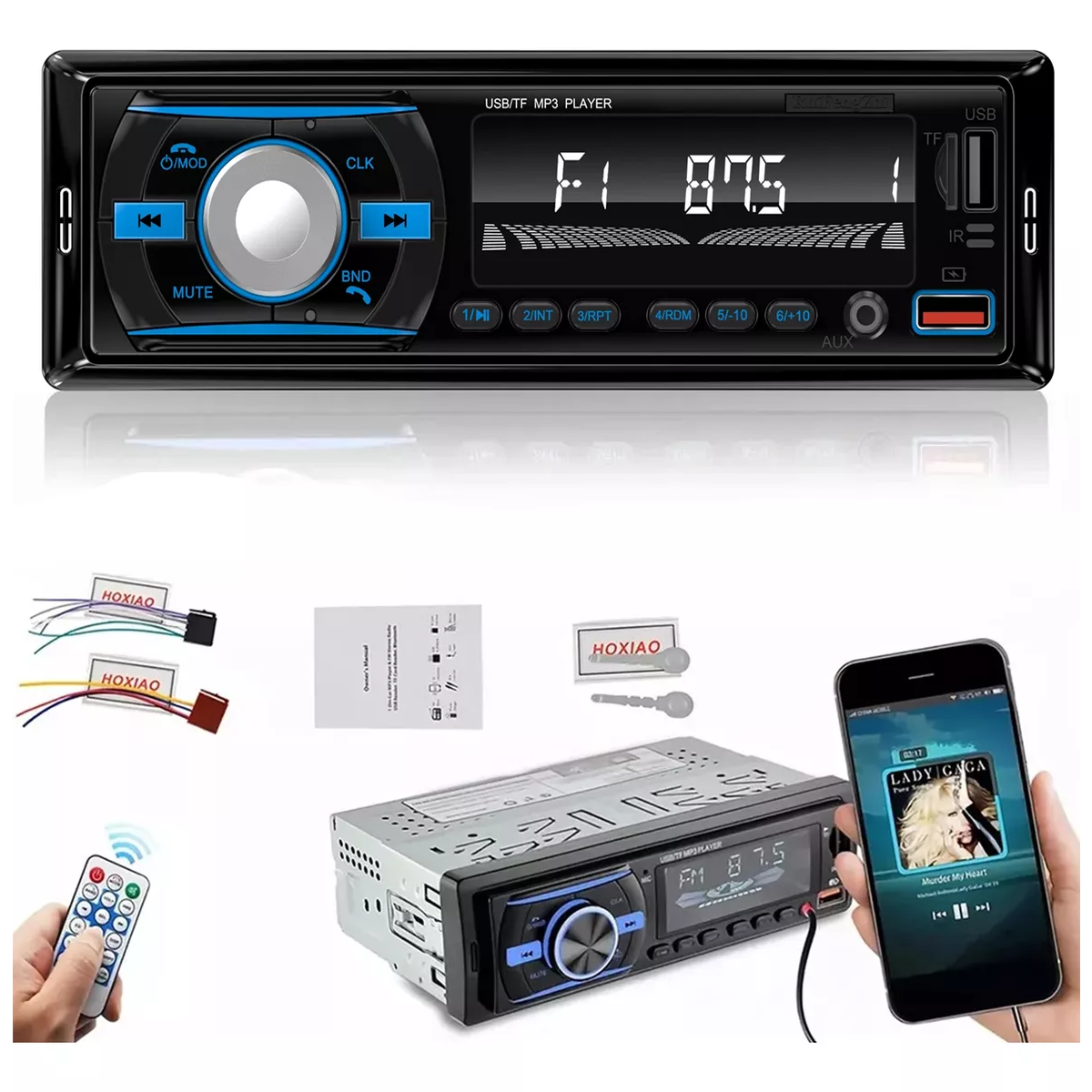 Stereo Auto Con Mp3 2 Usb Bluetooth 1 Din