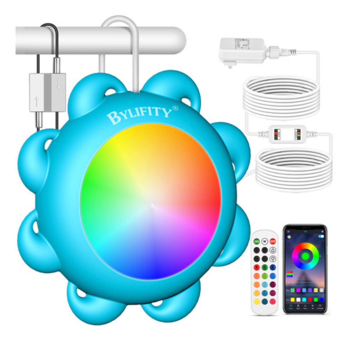 Luces Para Alberca Bylifity Rgb Luz Piscina Led Rgb Con Inteligente Bluetooth App Control AZUL