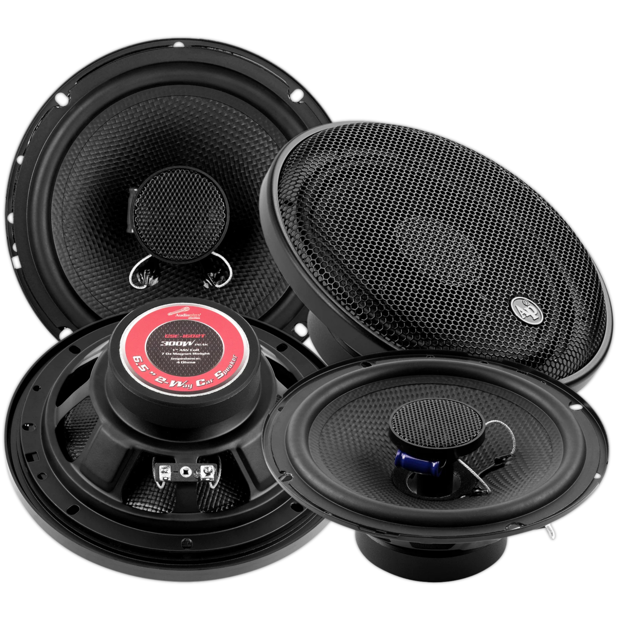 Paquete 4 Bocinas Coaxiales Audiopipe CSE-1602T 6.5 PLG 300W