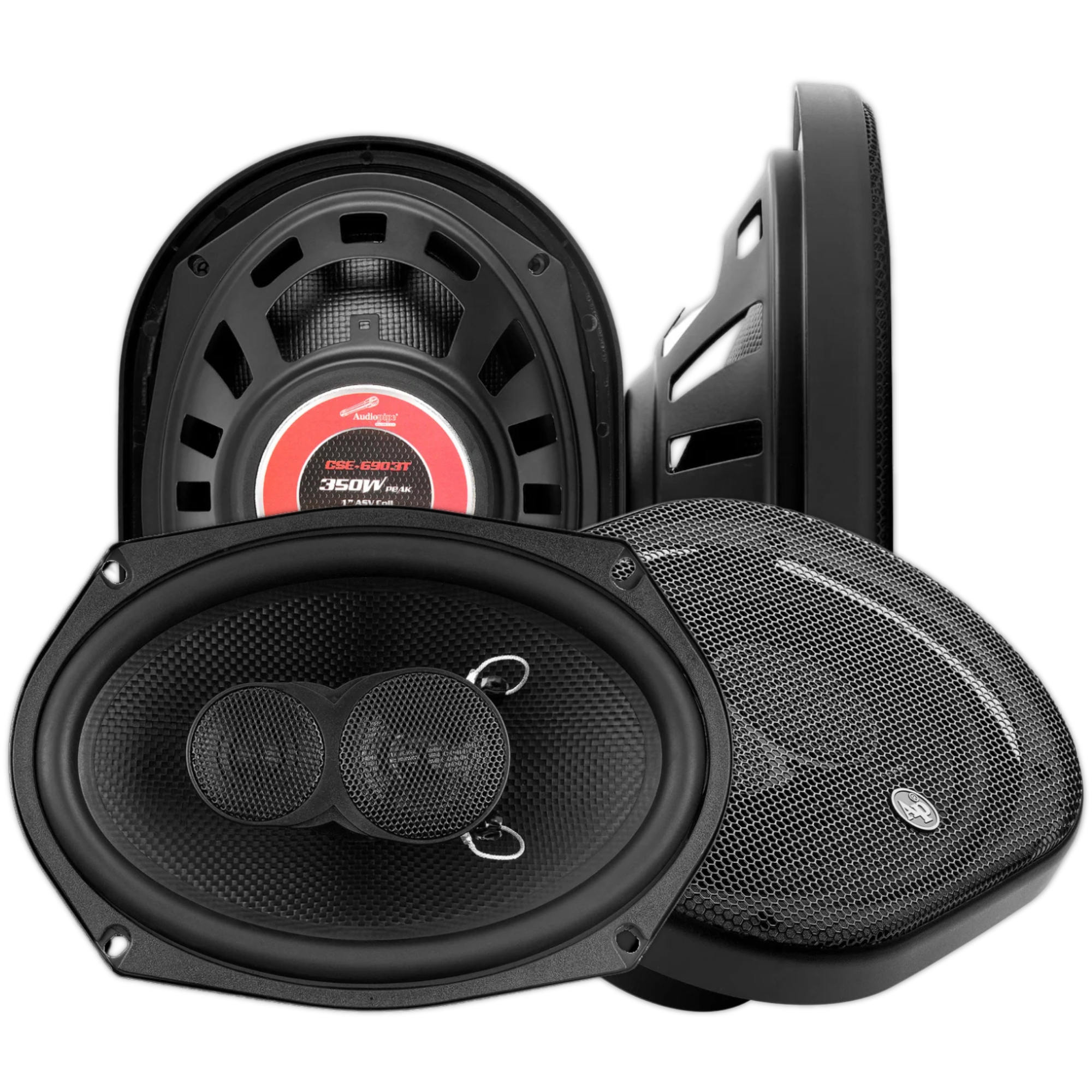 Paquete 4 Bocinas Coaxiales Audiopipe CSE-6903T 6x9 PLG 350W