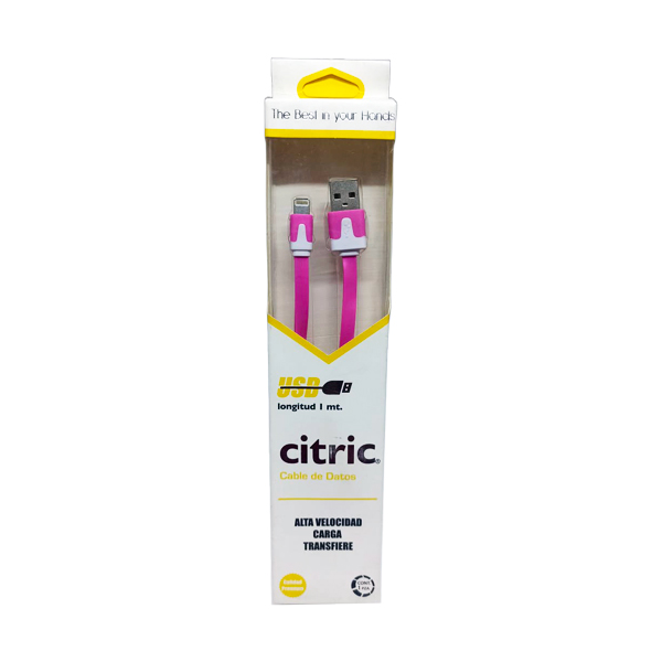 Cable Lightning Citric 1 Metro Compatible iPhone 6 Color Rosa