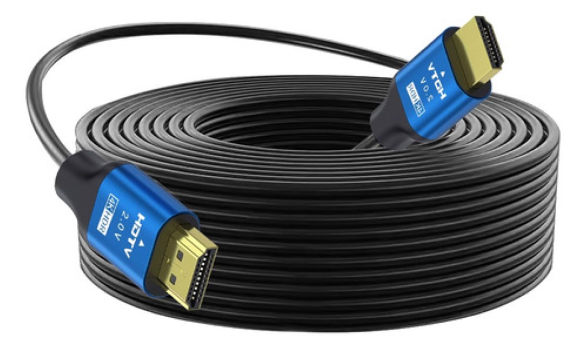 Cable 10 Metros 4k Blindado Uso Rudo Alta Calidad NEGRO AZUL