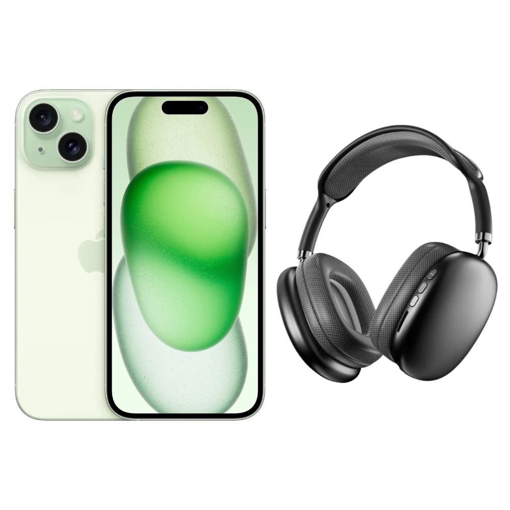 iPhone 15 128GB Verde E-SIM Reacondicionado + Diadema Genérica