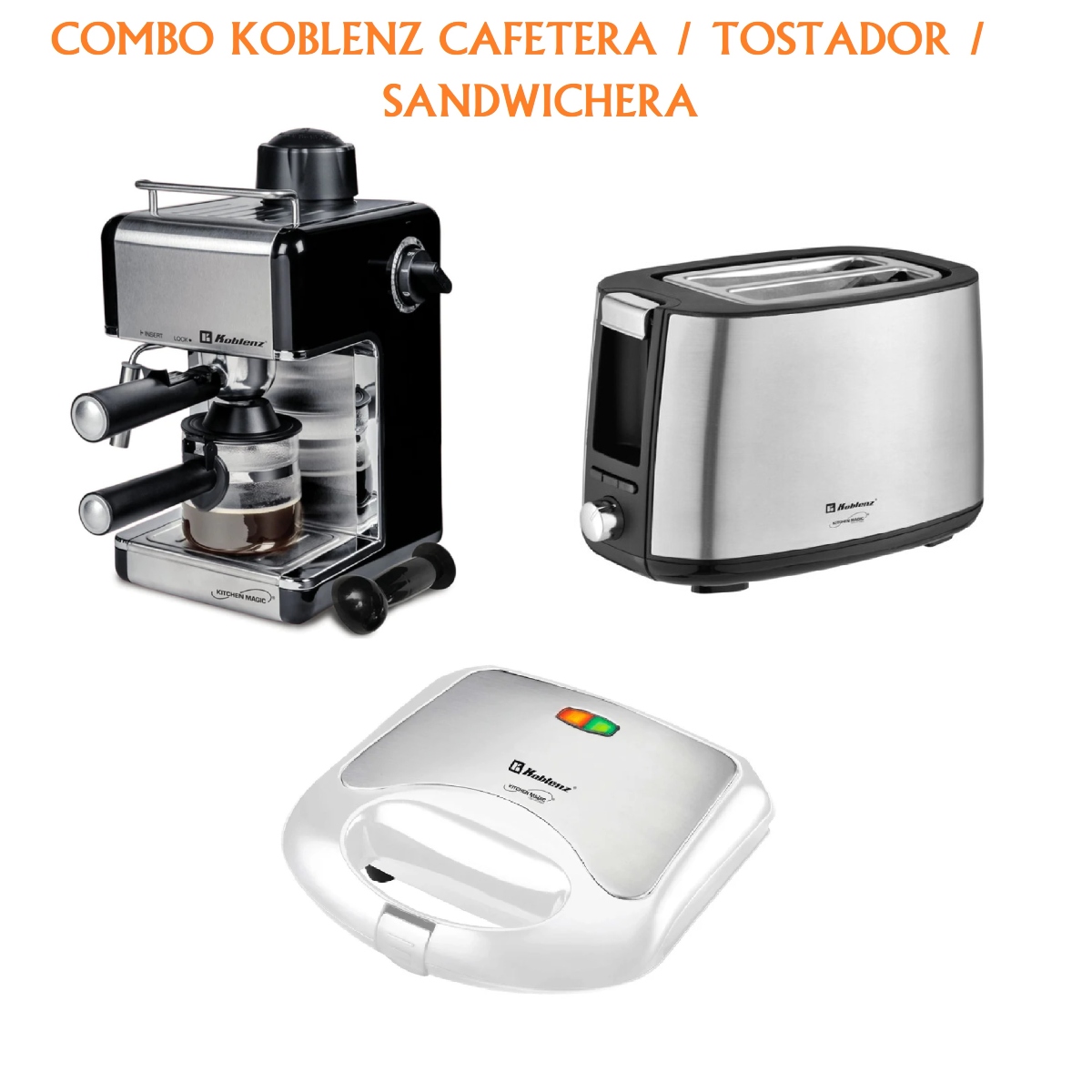 Combo Koblenz Cafetera Espresso / Tostador / Sandwichera ENDY6