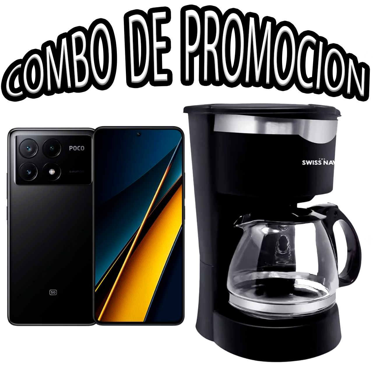 Xiaomi Poco X6 Pro 5G 8GB 256GB Black + Cafetera Semi-Automática Swiss Nave