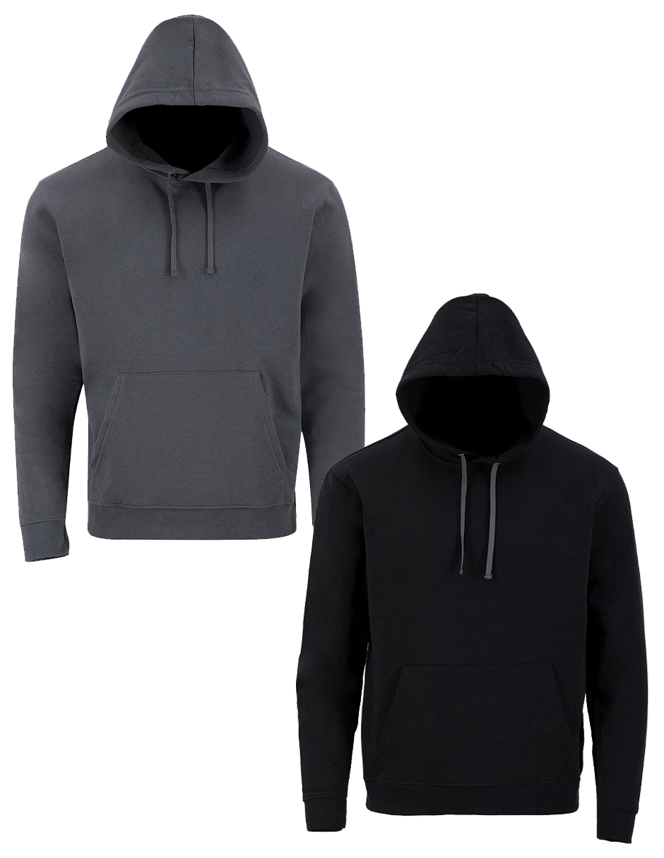 SET DE 2 SUDADERAS BÁSICAS NEGRO Y CARBON CHICAS INDICUM HOMBRE