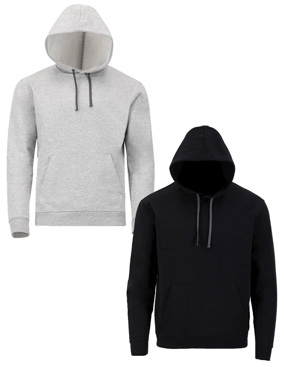 SET DE 2 SUDADERAS BÁSICAS  GRIS JASPE Y NEGRO CHICO INDICUM HOMBRE