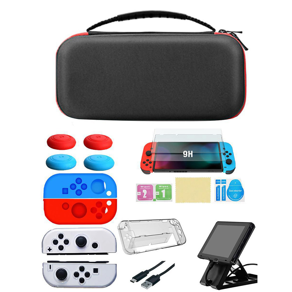 Estuche Brandtrendy Kit 16 en 1 Accesorios para Nintendo Switch Color Negro 