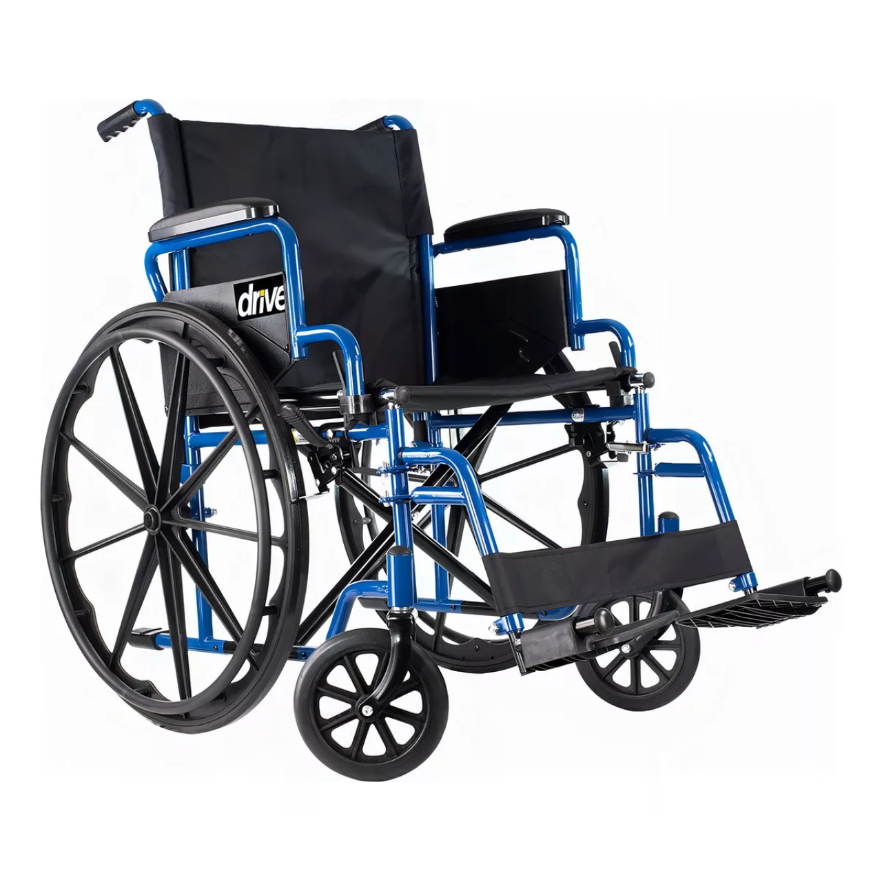 Silla de ruedas Drive Medical Azul Streak con apoyabrazos y reposapies abatibles asiento 16"