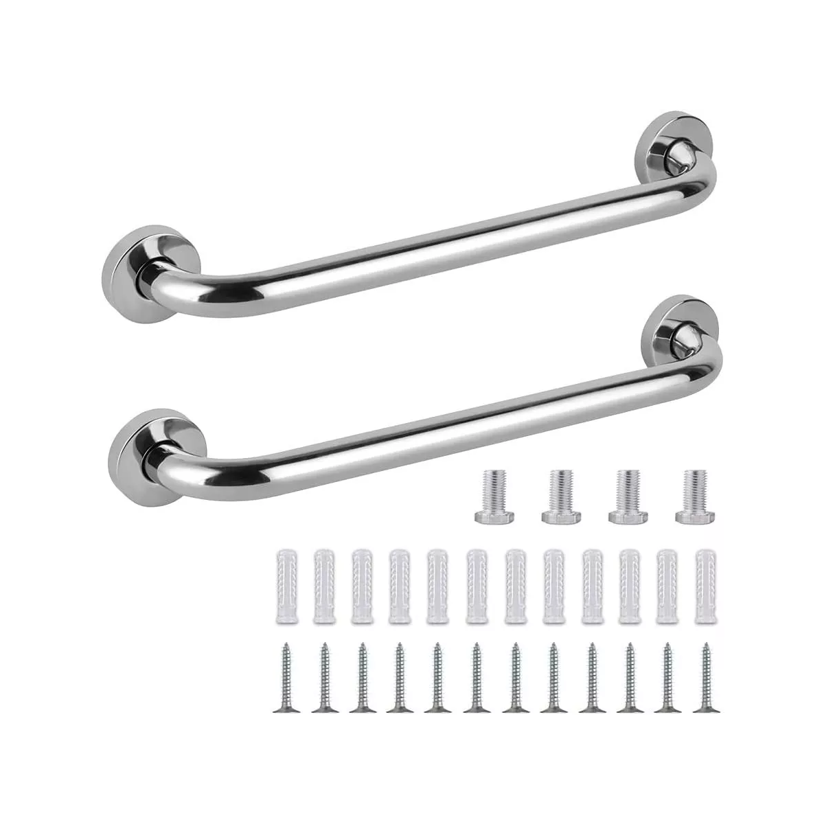 Barra De Seguridad Baño Pasamanos Acero Inox Wc 50cm 2 Pcs