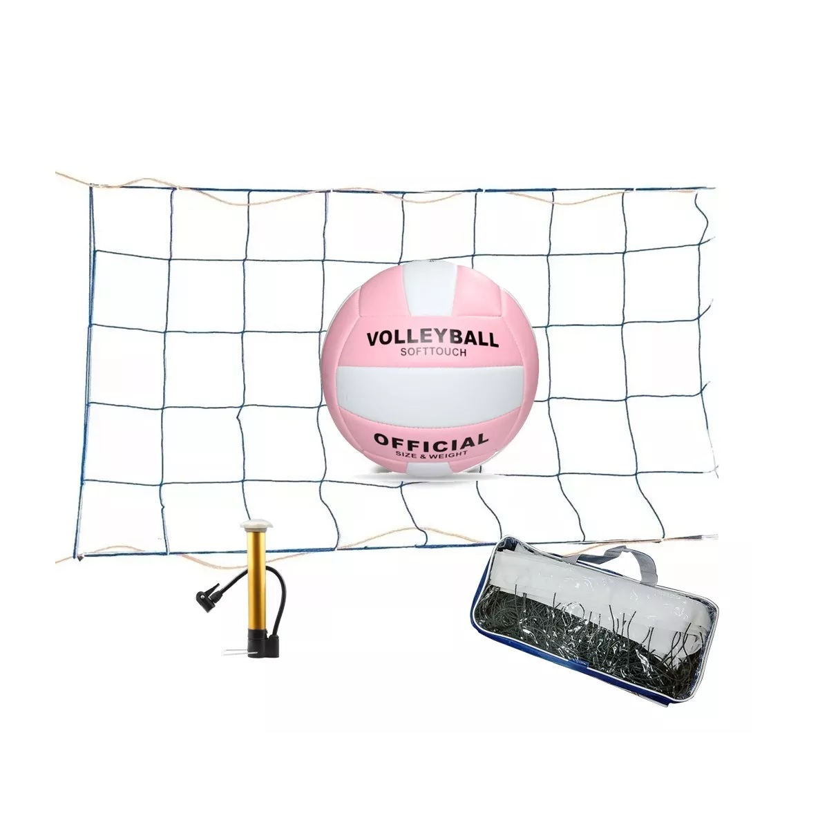 Kit Red Voleibol Inflador, Balon Y Valvula Accesorios