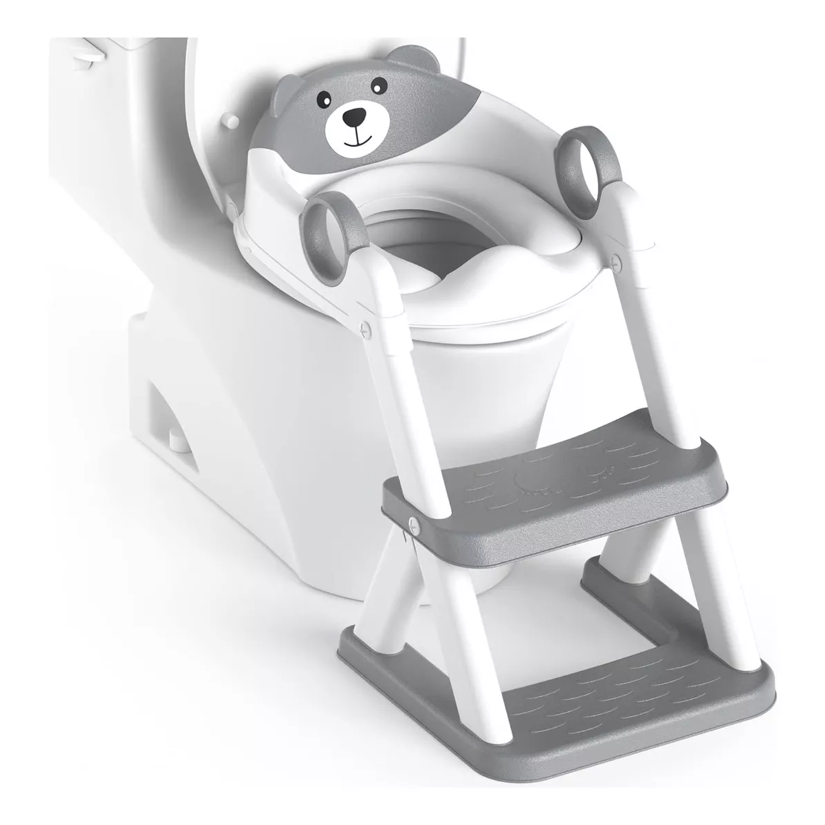 Asiento Entrenador Para Baño Niños, Accesorios Baño Escalera Gris