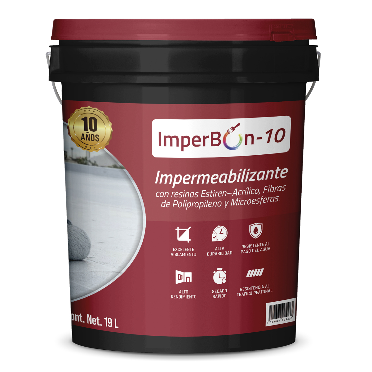 Impermeabilizante Acrílico Bon Báaxal ImperBon 10 años Color Blanco 19L 