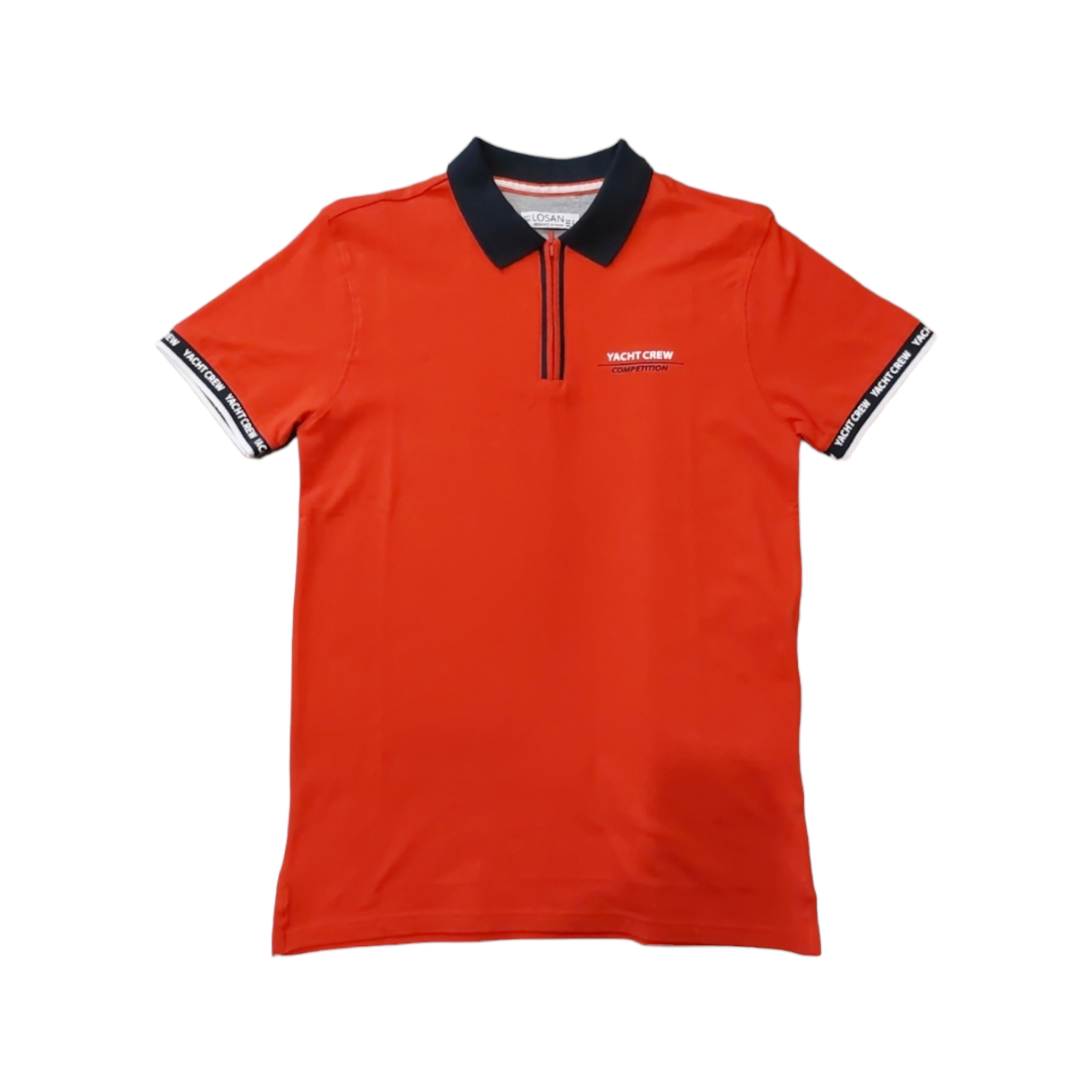 Playera tipo polo roja "YACHT CREW COMPETITION" para caballero Losan