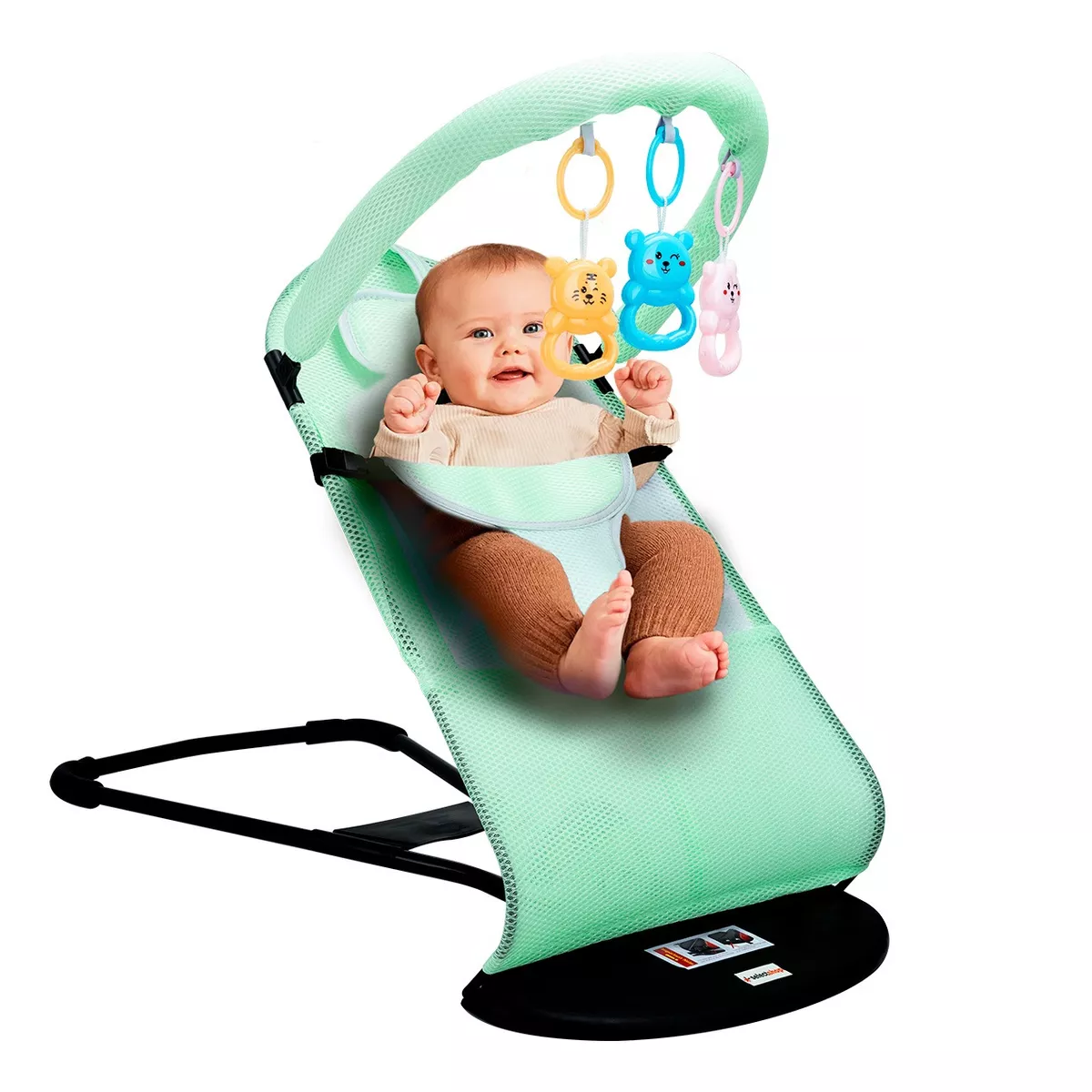 Silla Mecedora Bebe Columpio Infantil Portátil Ajustable Verde