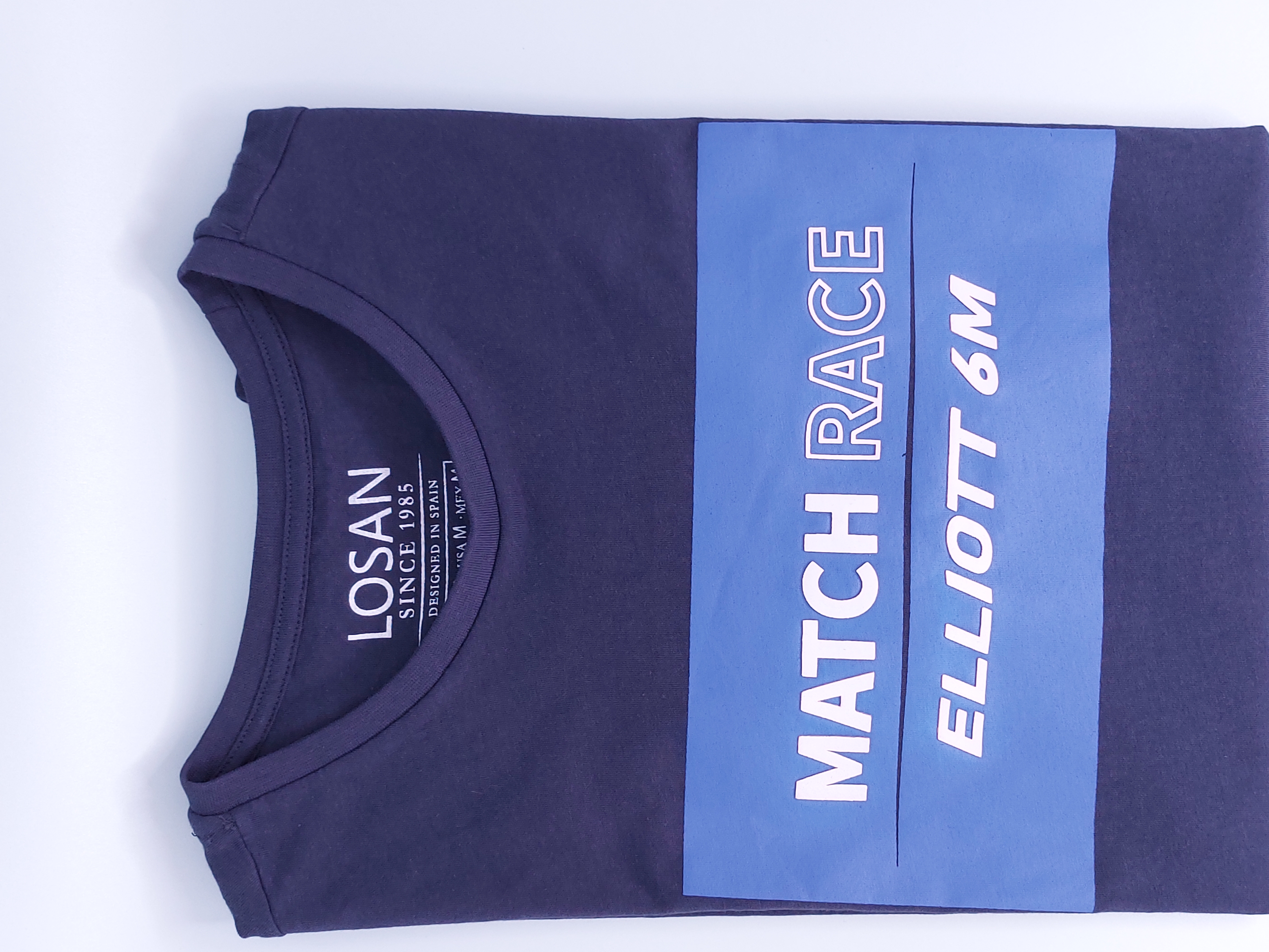 Playera para caballero azul marino "MATCH RACE ELLIOTT 6M" LOSAN.