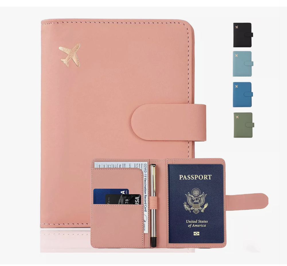 Porta Pasaporte , Documentos Funda Protectora Viaje Rosa