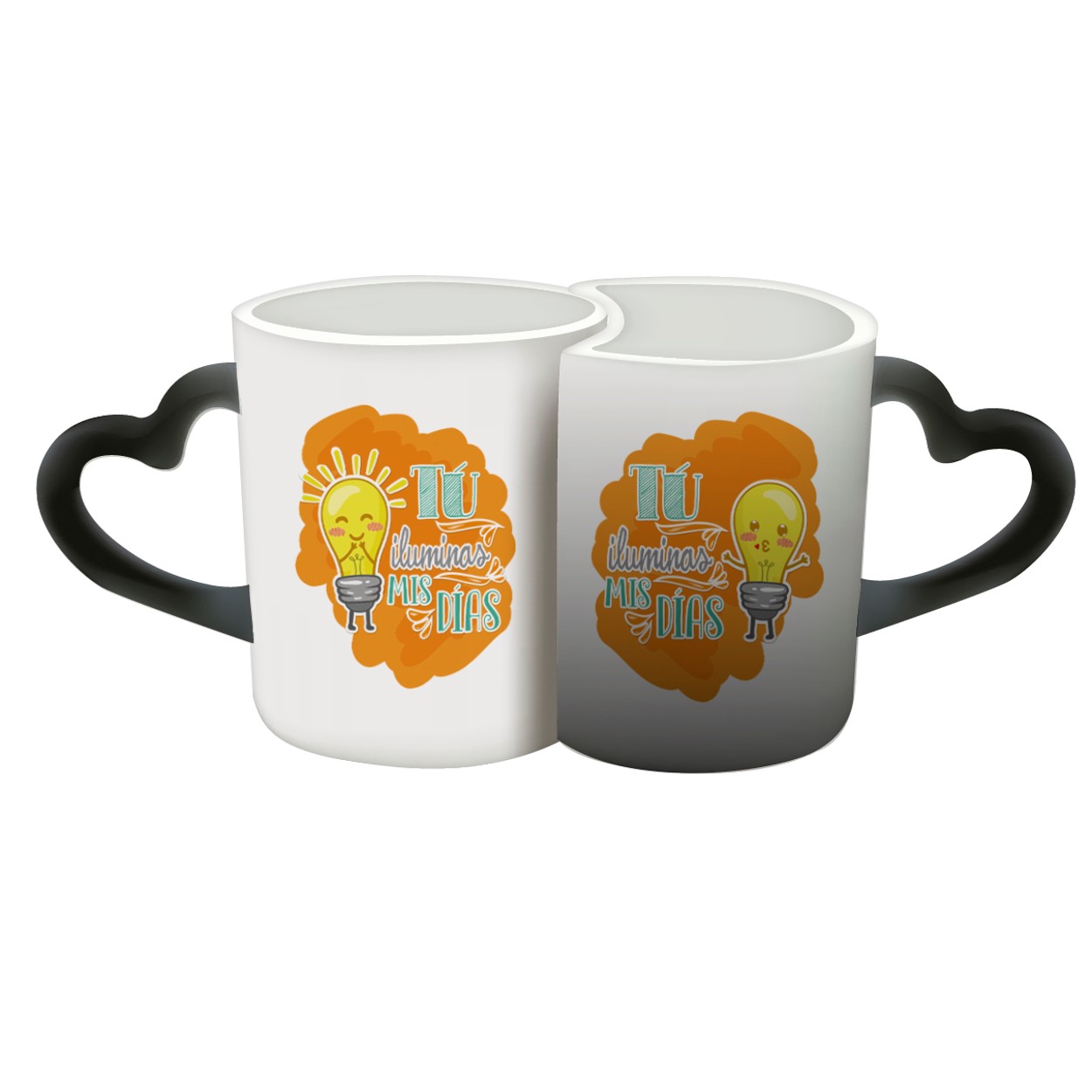 TAZA PERSONALIZADA ILUMINAS MIS DIAS MODELO DUO PAREJA MÁGICA