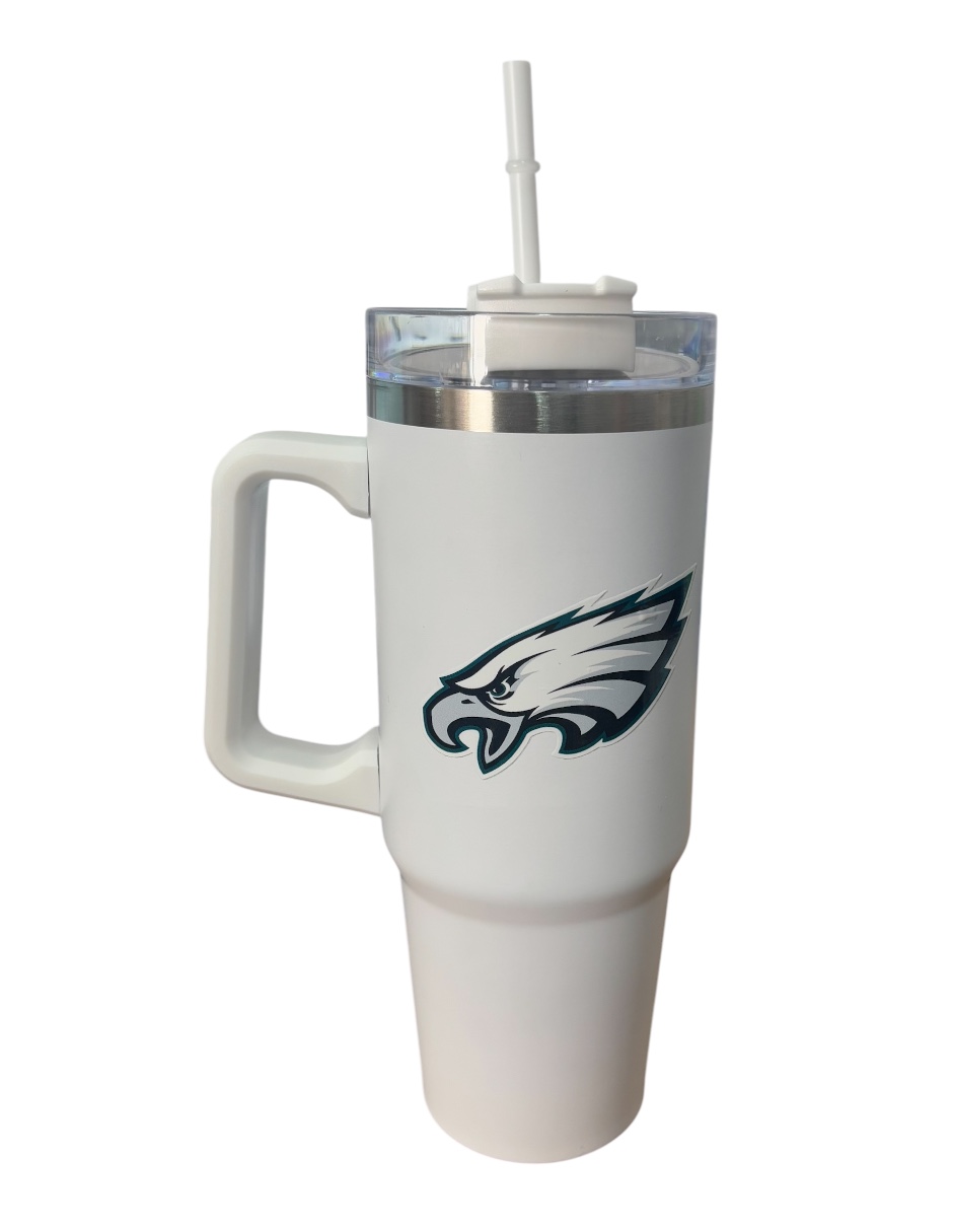 Termo de acero inoxidable Fartmex color blanco NFL Philadelphia Eagles 30 Oz