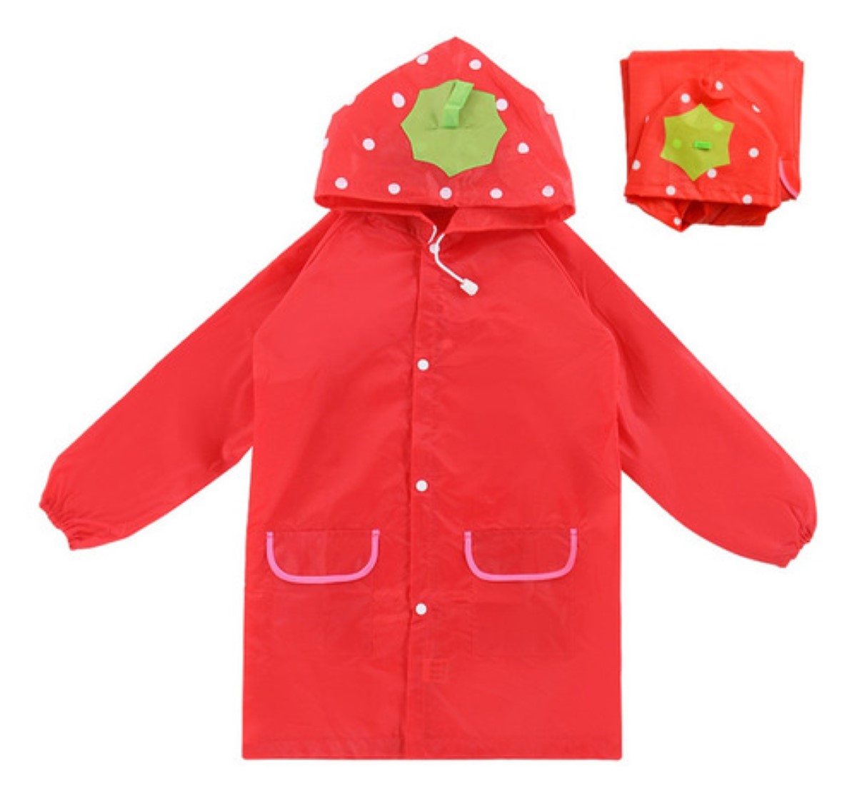 Poncho Impermeable Capa Lluvia Niño Colegio Kinder Escuela ROJO