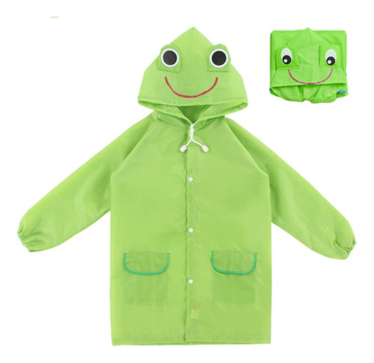 Poncho Impermeable Capa Lluvia Niño Colegio Kinder Escuela VERDE