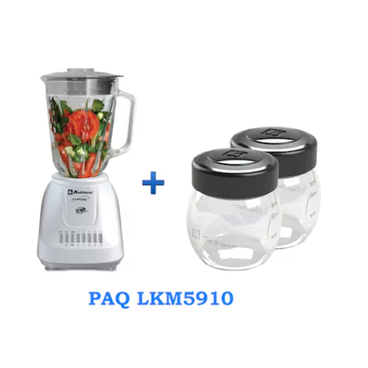 Licuadora Koblenz Gourmet LKM-5910 VB + 2 Mini Vasos de Vidrio Pure & Salsa 300ML ENDY3