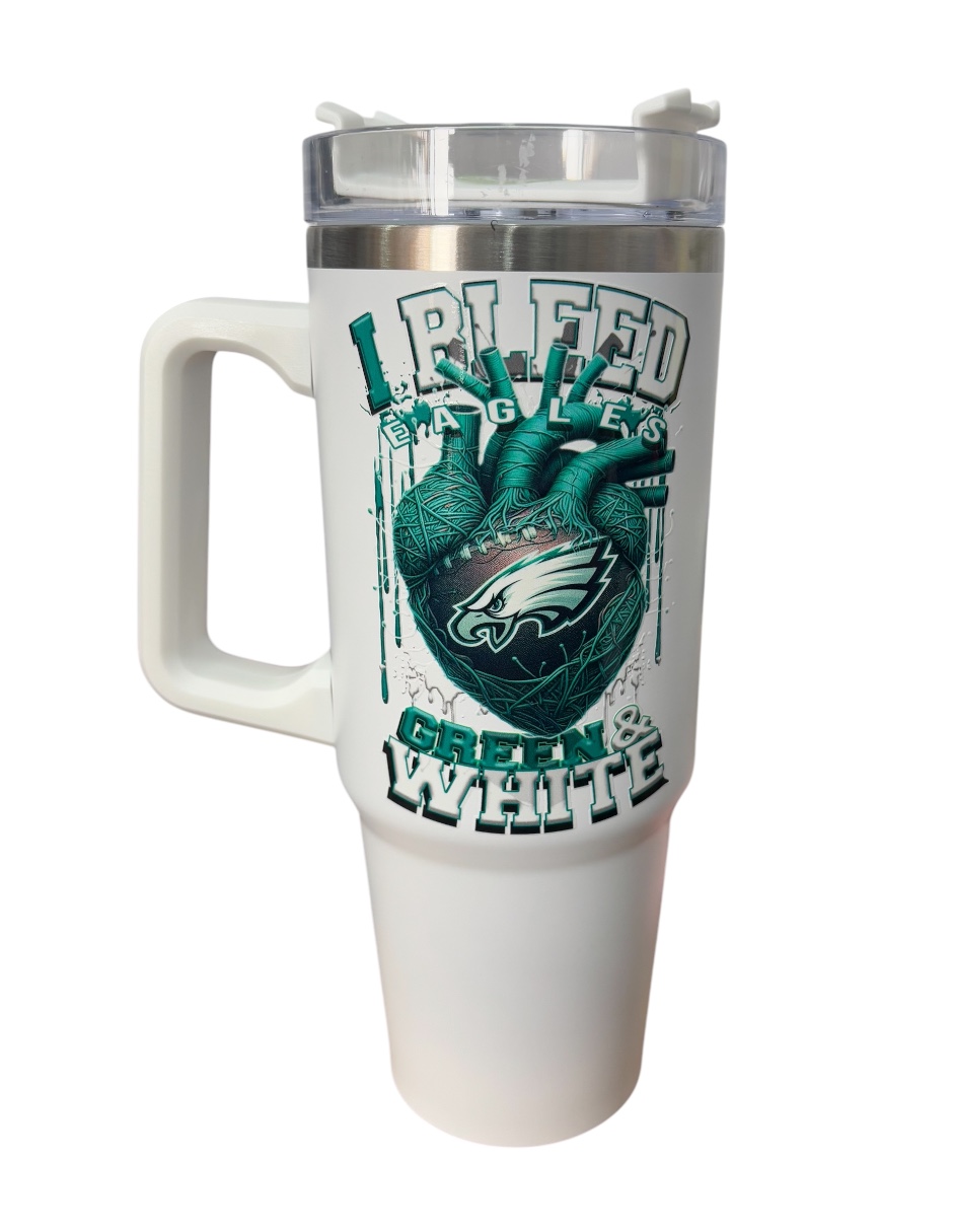 Termo de acero inoxidable Fartmex color blanco NFL Philadelphia Eagles 30 Oz