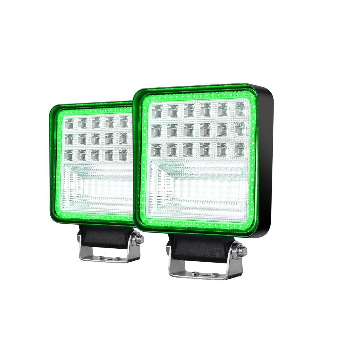 Par Faros Led Auxiliares Ojo De Angel Para Camion 16000lm Verde Menta