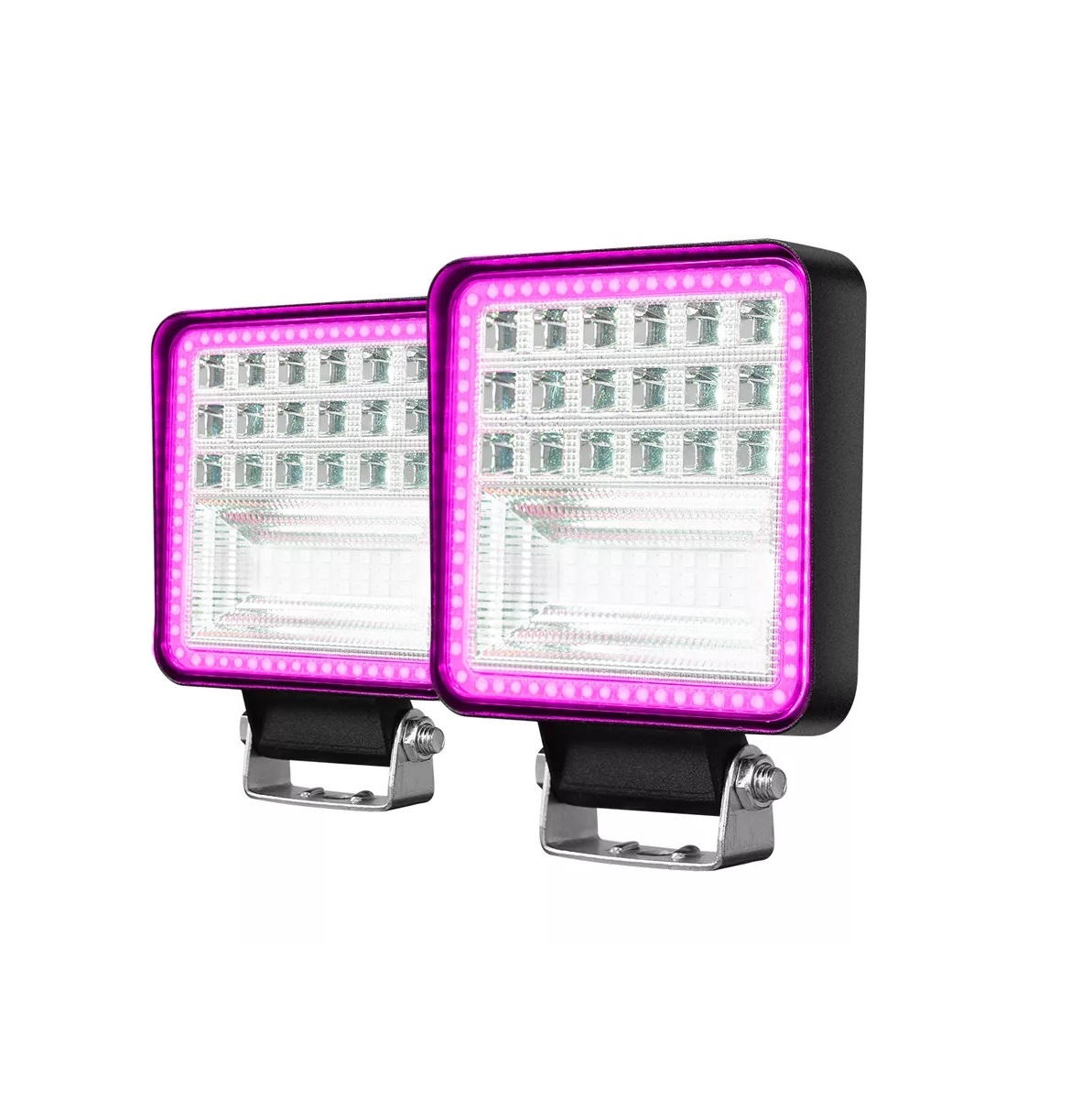 Par Faros Led Auxiliares Ojo De Angel Para Camion 16000lm Rosa