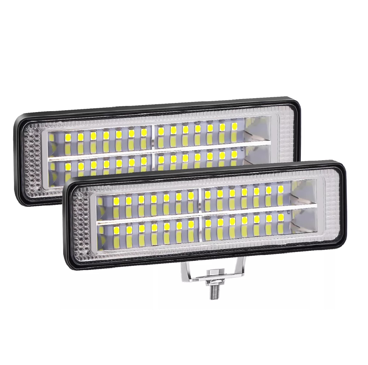 Par Faros Auxiliar Dually 56 Led Focos Luz Blanca Lupa 168w