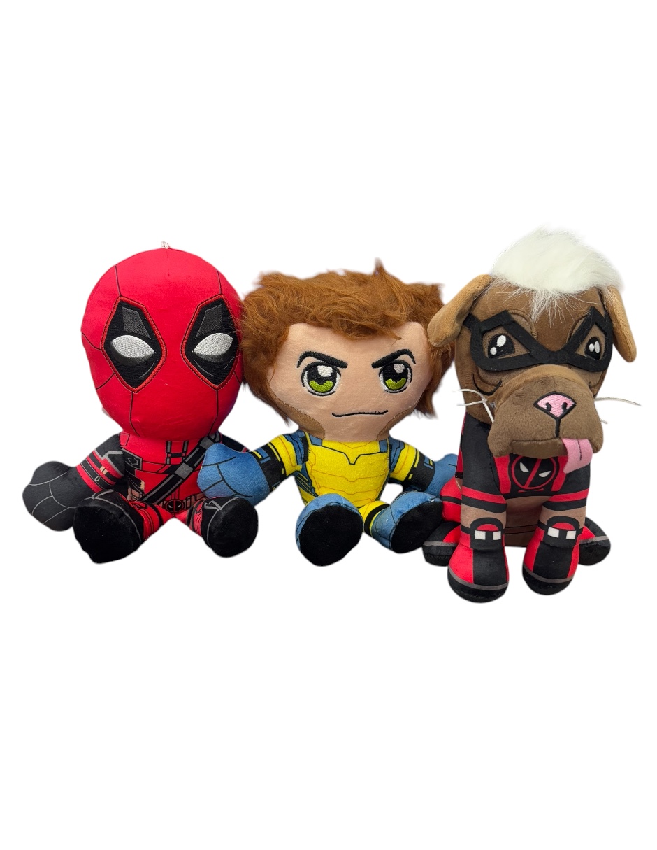 Set de peluches Deadpool & Wolwerine, incluye 3 piezas, algodón 100%