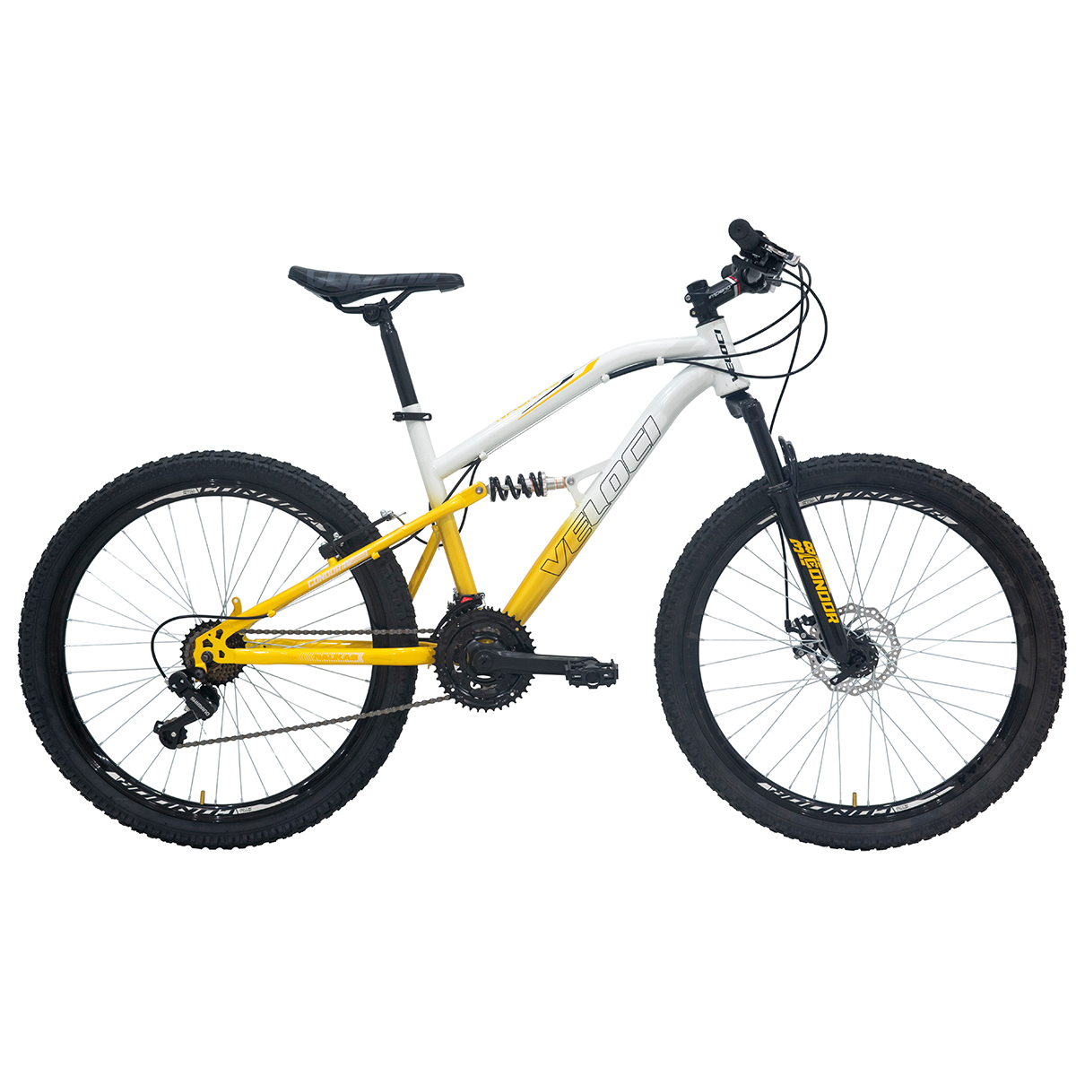 Bicicleta Veloci Naukas Pro FD Rodado 26 Oro De Montaña