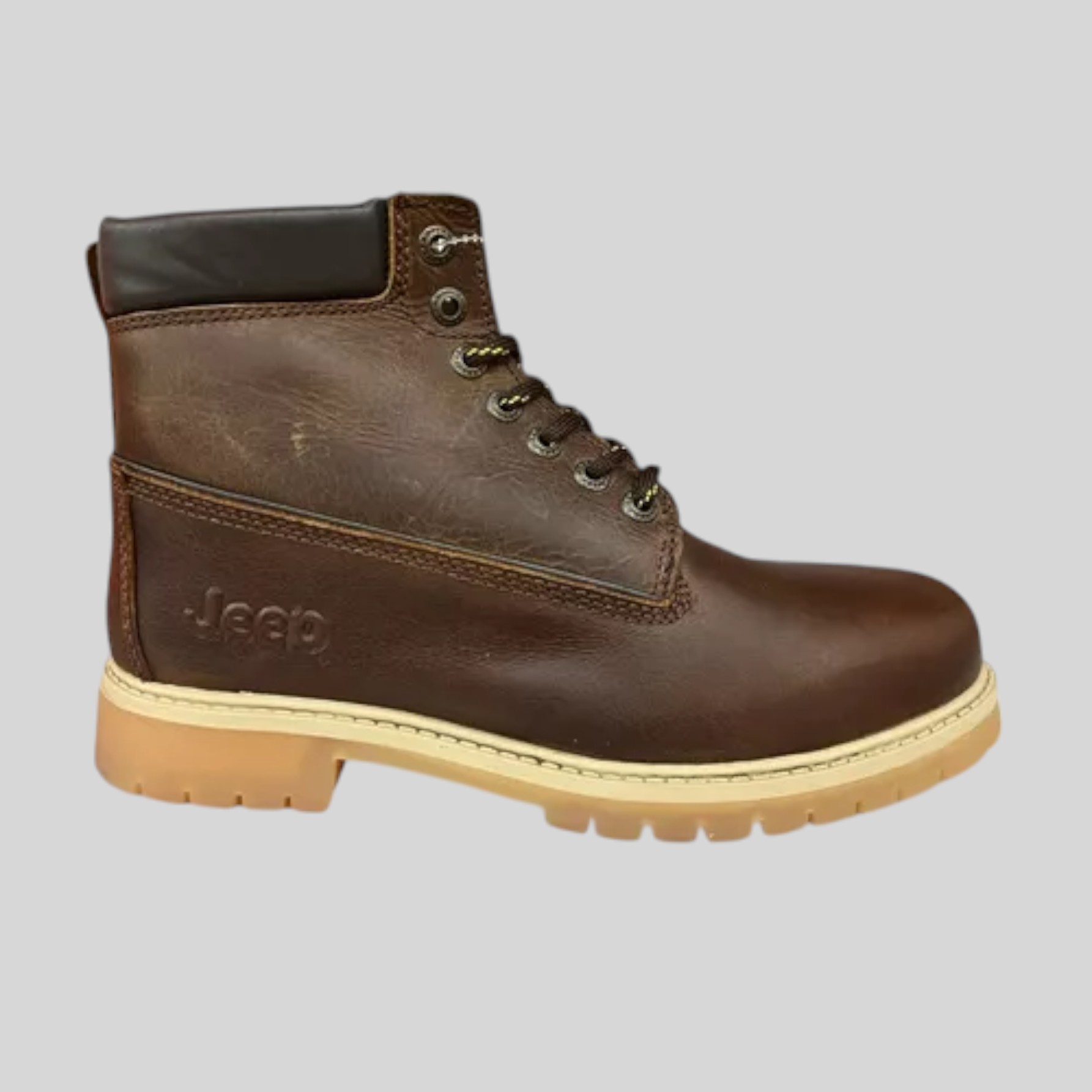 Botas Jeep Hombre Outdoor Casual De Piel 3801ROB