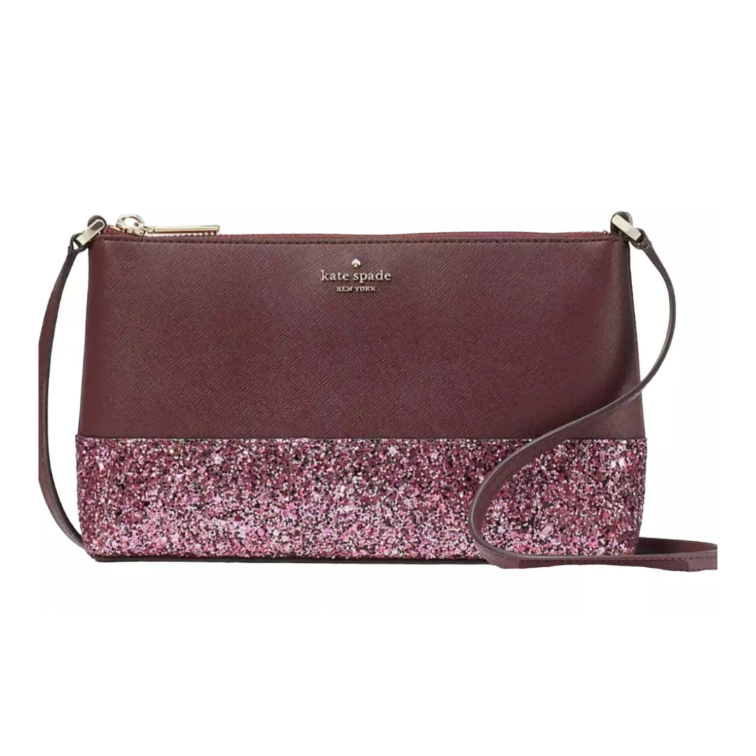 Kate Spade Ramey Greta Court Glitter Crossbody Bag - Bolsa de Cuero ...
