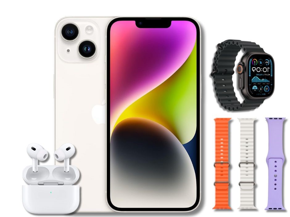 Apple iPhone 14 Blanco 128 GB - Reacondicionado Grado A + Audífonos y Smartwatch de Regalo